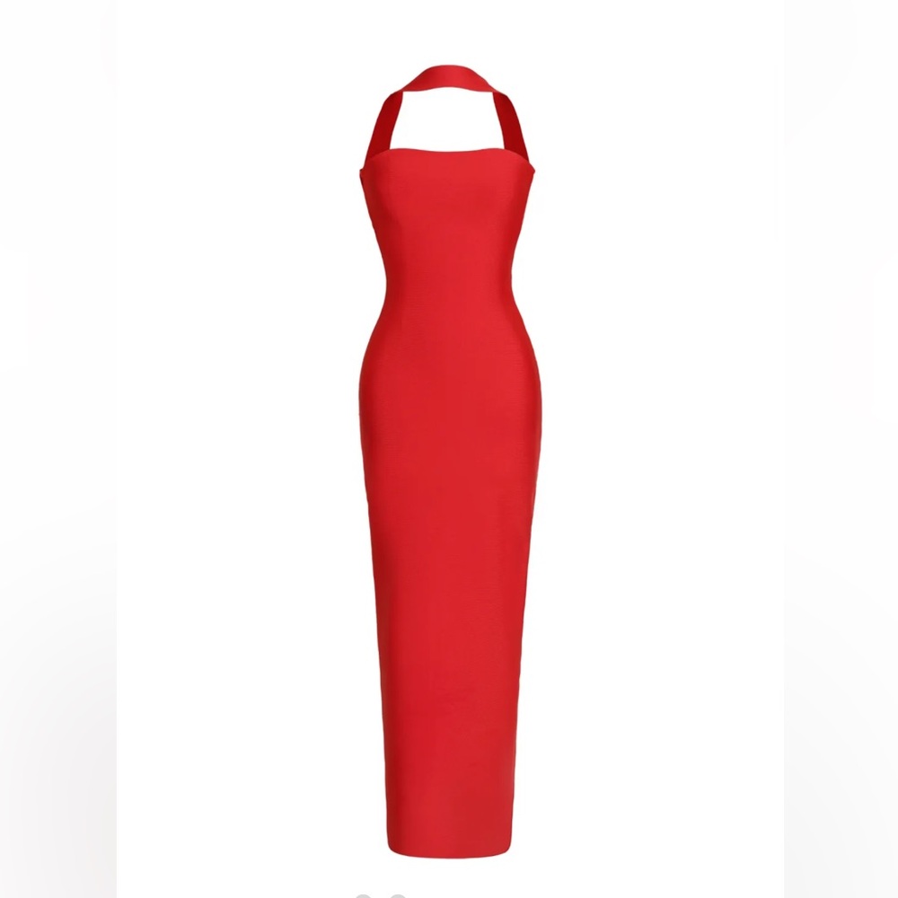 Rosee Sleeveless Red Bandage Maxi Dress